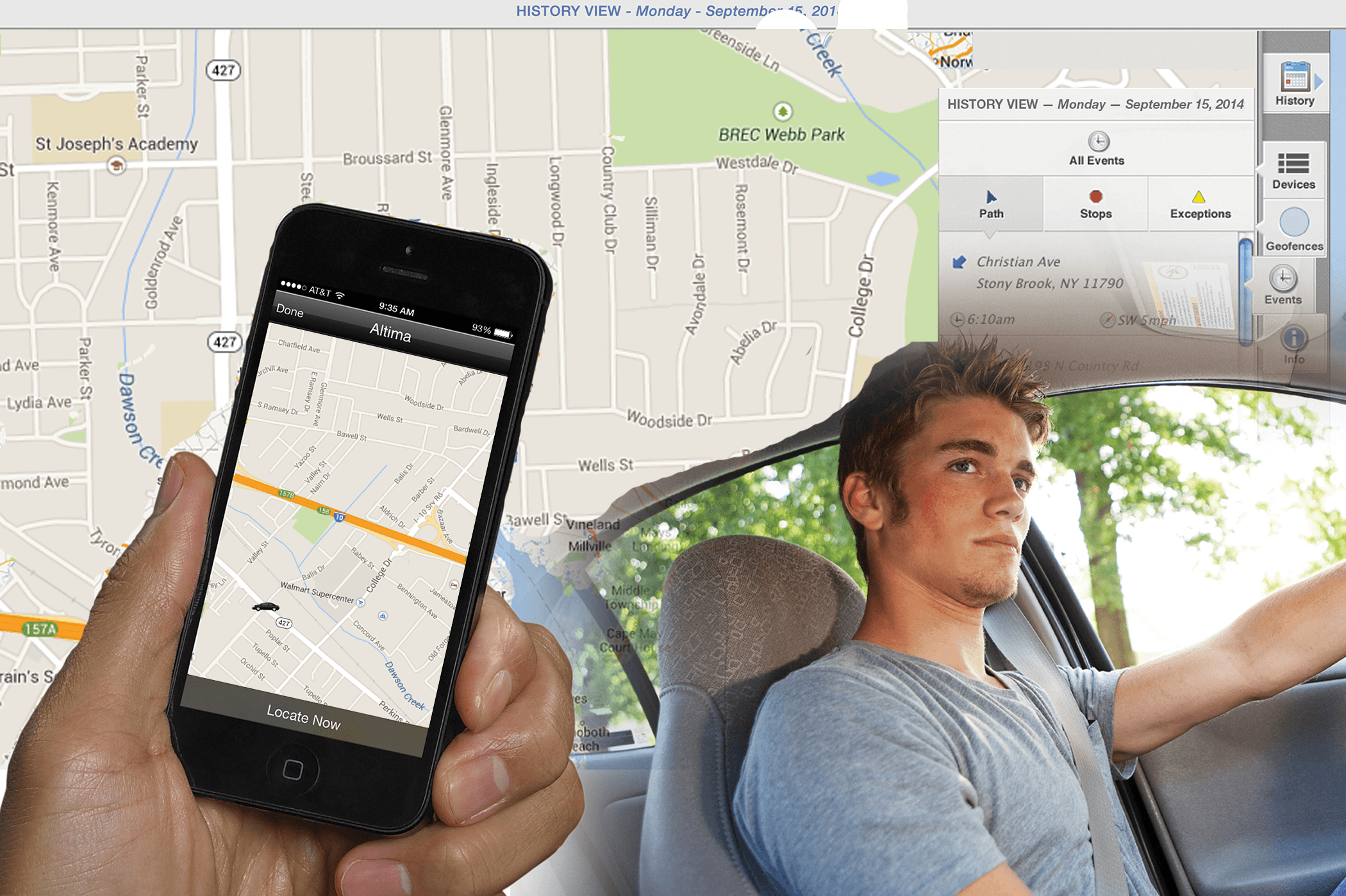 vehicle tracking app on phone