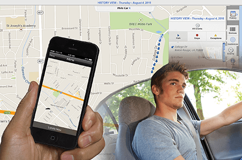 vehicle tracker app on smart phone