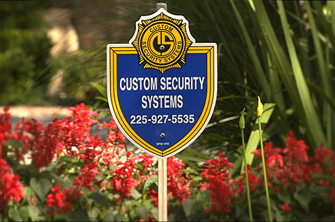 custom security systems lawn sign