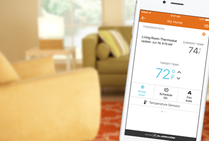 home climate control app on smart phone