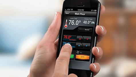 thermostat app on smart phone