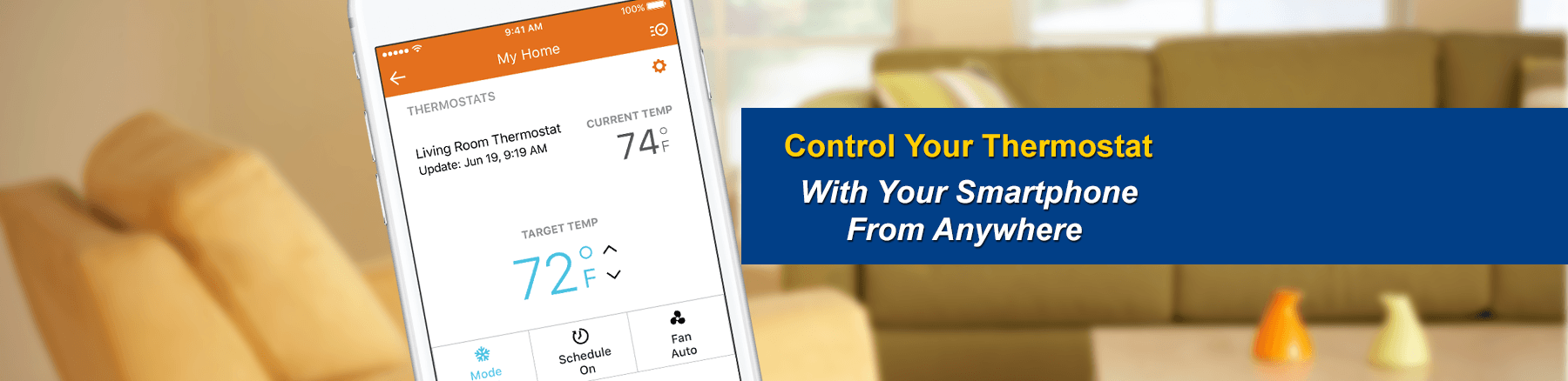 smart phone featuring thermostat control app