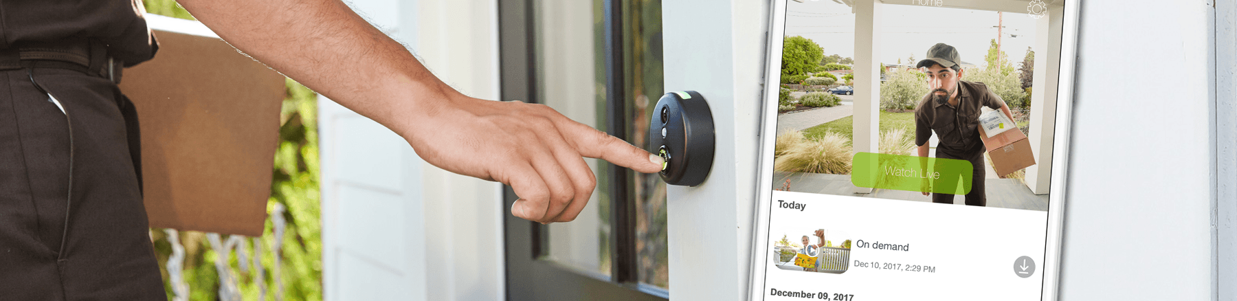 A doorbell camera alert on smart phone