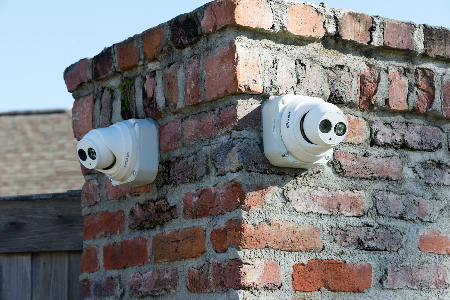 Security Camera mounted on wall