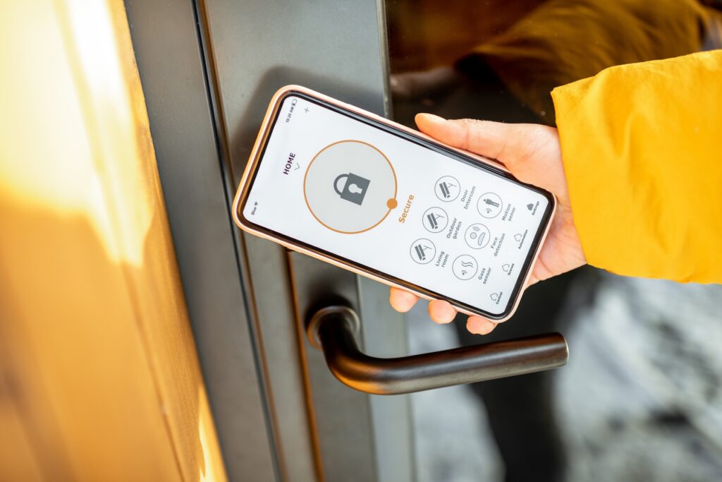 Locking a smartlock using a smart phone remotely.